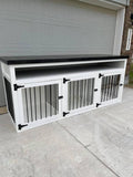 Triple Dog Crate, Triple Dog Kennel, Dog Crate Furniture, Dog Kennel Furniture, Wood Dog Crate, Custom Dog Crate