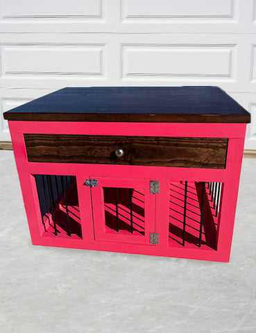 Single Dog Crate w/ Storage Drawer and Swing