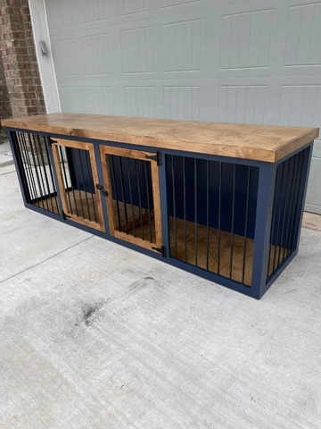 Double Dog Kennel, Double Dog Crate Furniture, Wooden