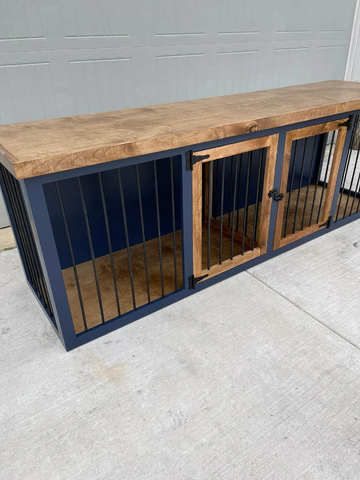 Double Dog Kennel, Double Dog Crate Furniture, Wooden