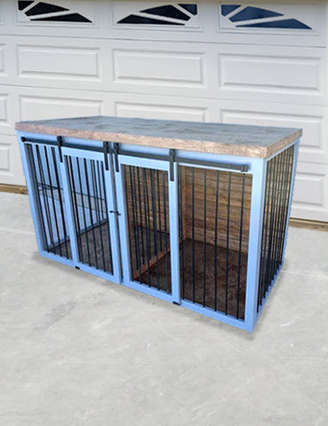 Dog Crate Furniture, Wood Double Kennel Crate, Furniture Dog Crate, Custom Dog Crate