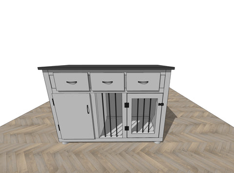 Single Dog Crate w/ Storage, Single Dog Kennel Furniture, Custom Dog Crate