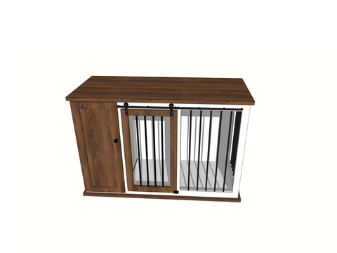 Single Dog Kennel w/Storage, Custom Dog Crate Furniture