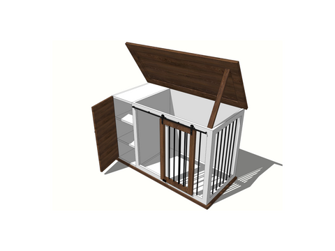Single Dog Kennel w/Storage, Custom Dog Crate Furniture