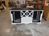 Farmhouse Double Crate w/ Swing Door, Double Dog Kennel Furniture, Custom Dog Furniture