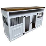 Double Dog Crate Furniture | Dog Kennel with Shelf | Custom Dog Kennel