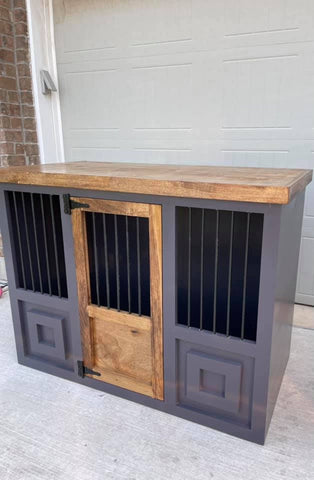 Dog Kennel Wood Table Top, Wooden Dog Crate Furniture, Custom Dog Crate