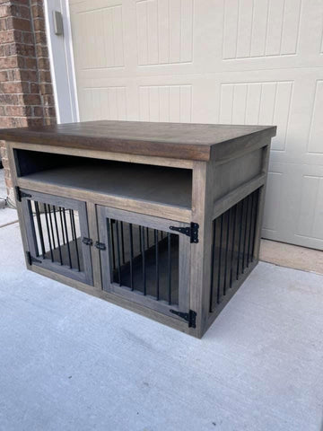 Double Dog Kennel with Shelf | Double Dog Crate with Swing Door