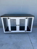 Double Dog Crate Furniture, Dog Kennel Furniture, Wooden Double Dog Crate, Custom Dog Kennel