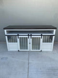 Double Dog Crate Furniture, Dog Kennel with Shelf, Custom Dog Kennel